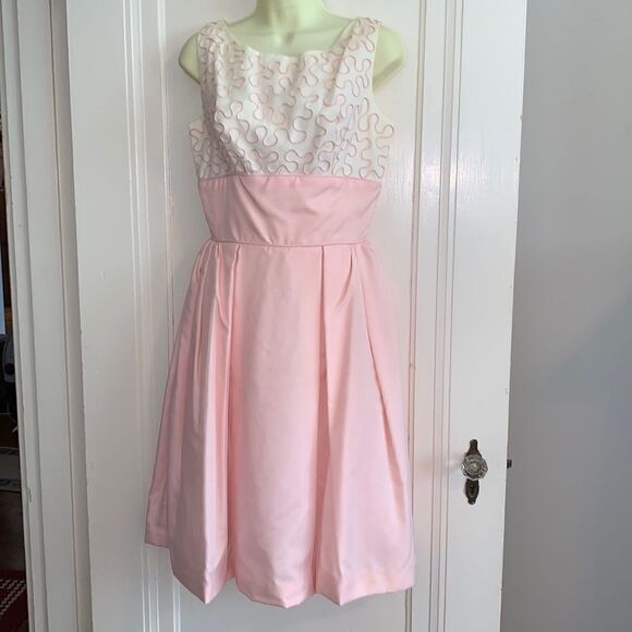 Vintage Dresses & Skirts - Vtg 60s pink & cream party dress with crinoline